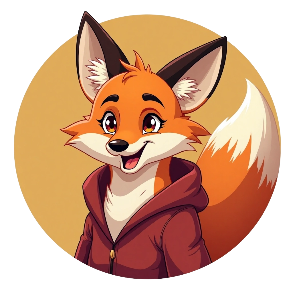 Happy Fox in a Hoodie